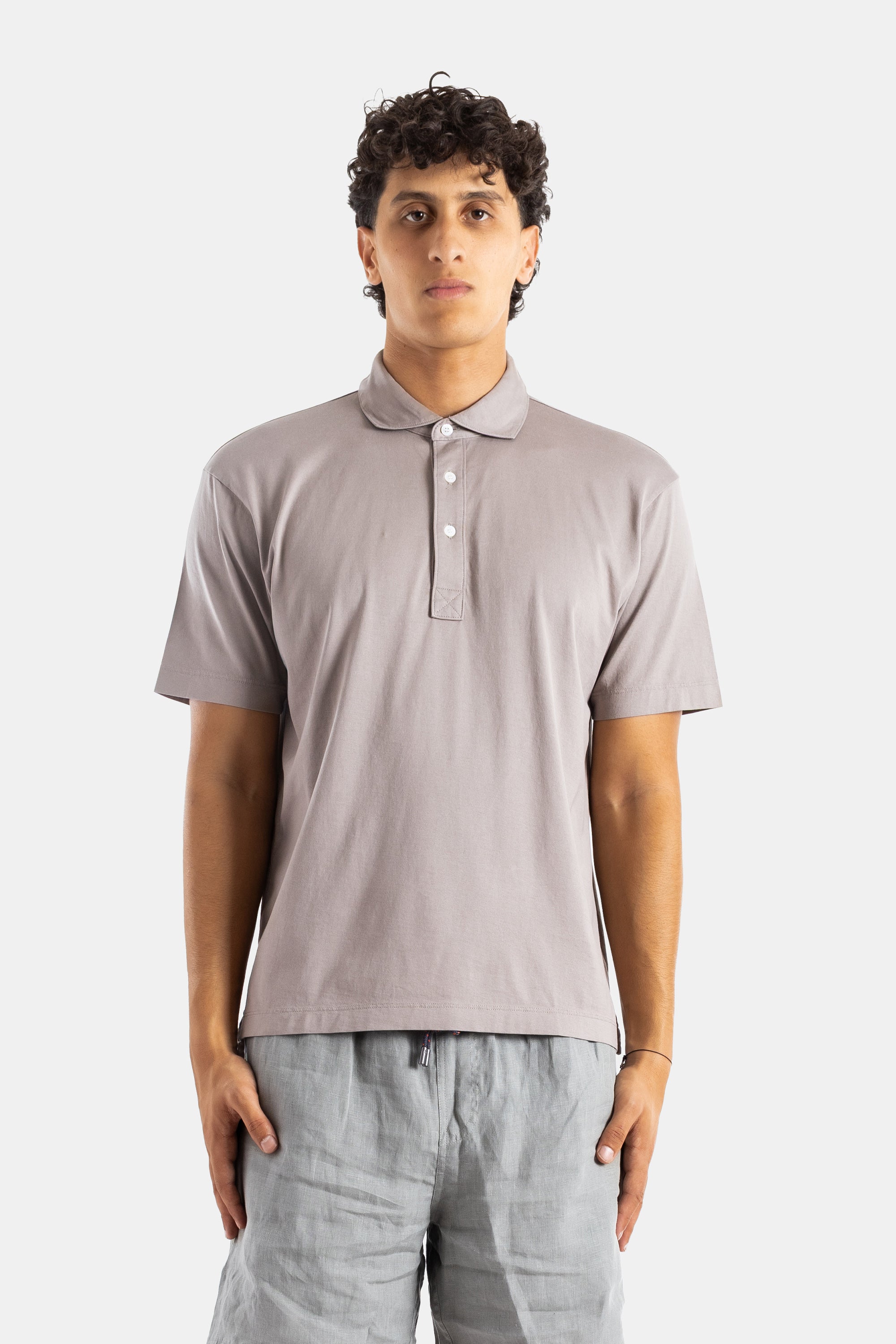 Pima Cotton Polo Shirt — Gray