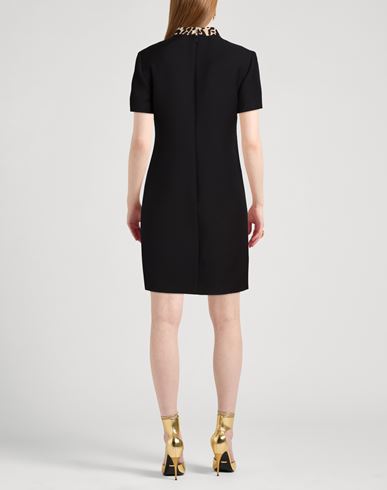 Woman Mini dress Black Size 4 Virgin Wool, Silk