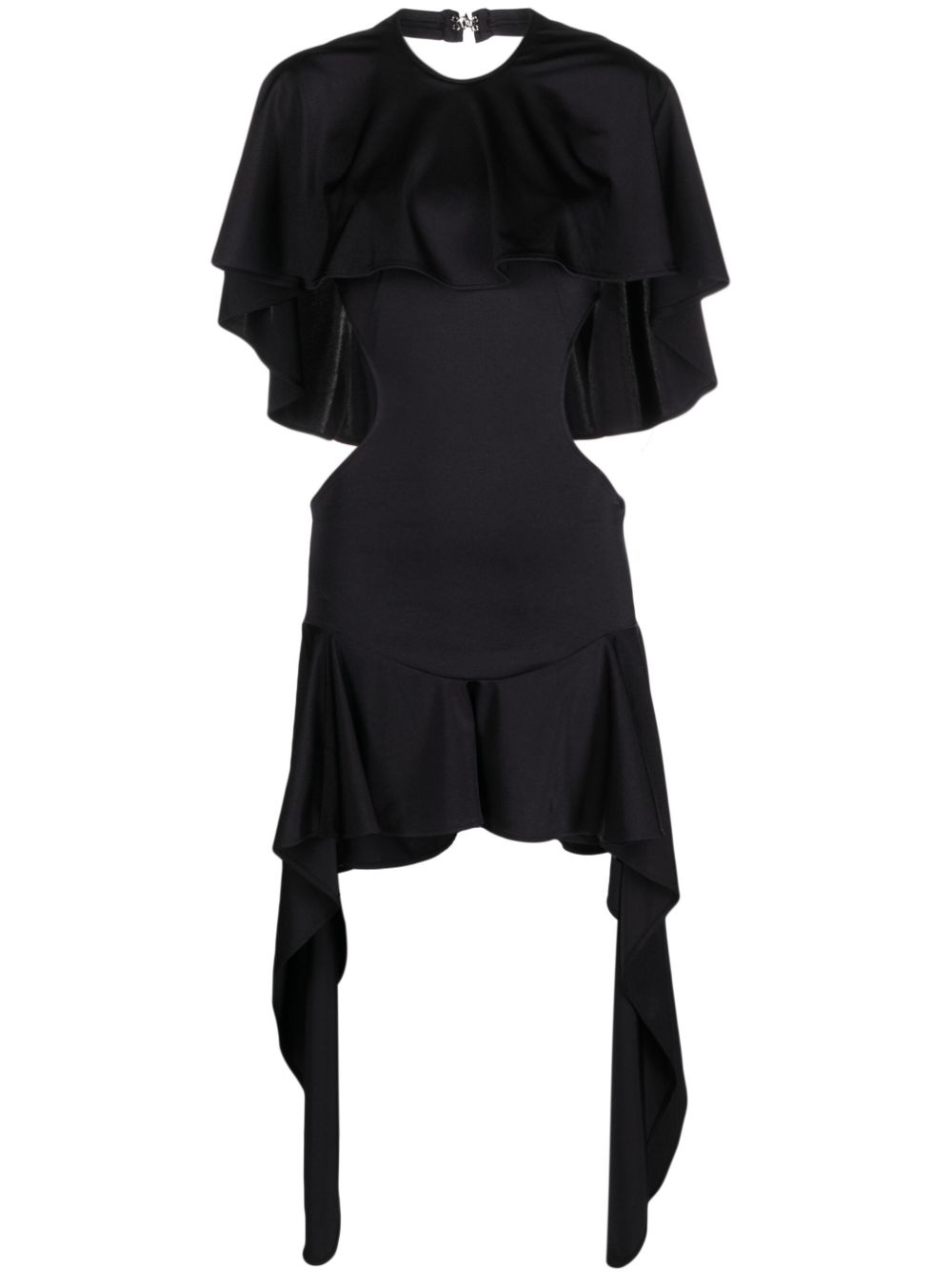 Airi cape-effect cut-out minidress - Black
