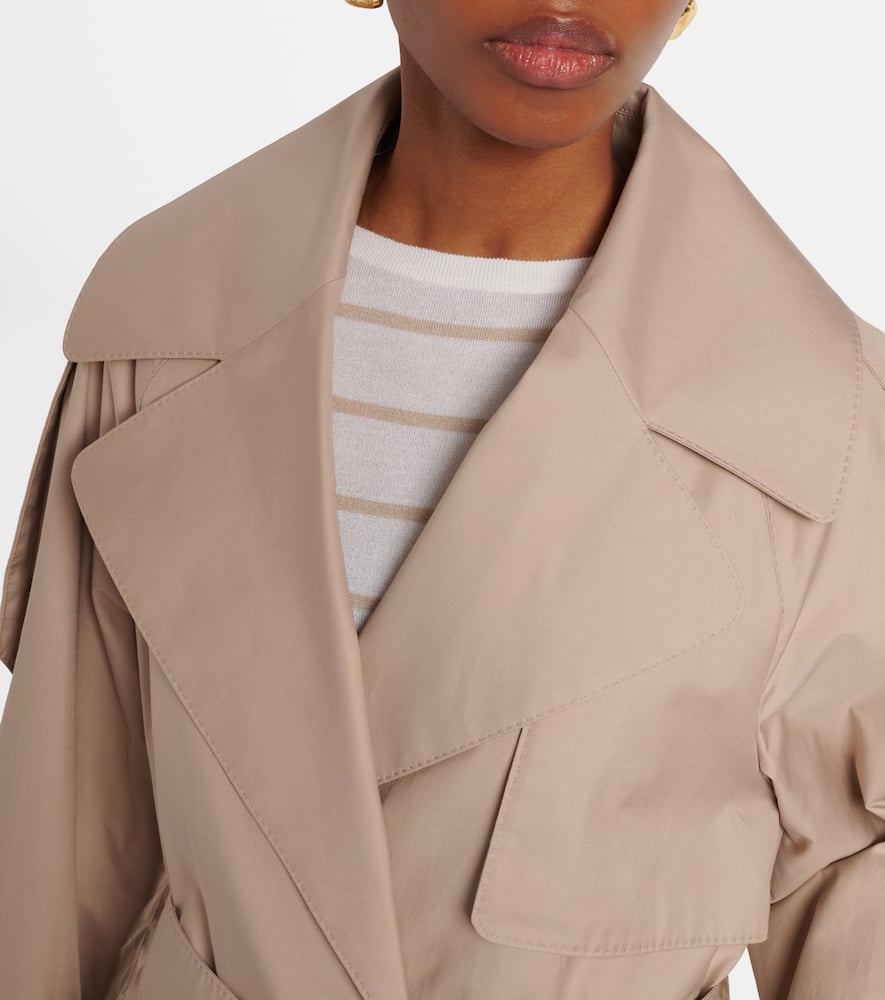 Cotton-blend gabardine trench coat