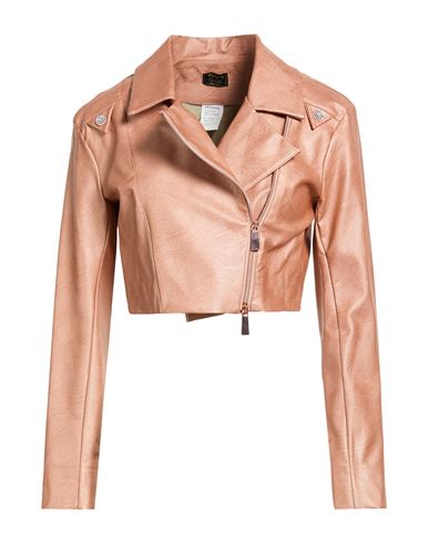 Woman Jacket Rose gold Size M Polyurethane, Viscose