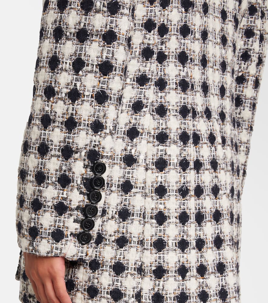 Double-breasted tweed blazer
