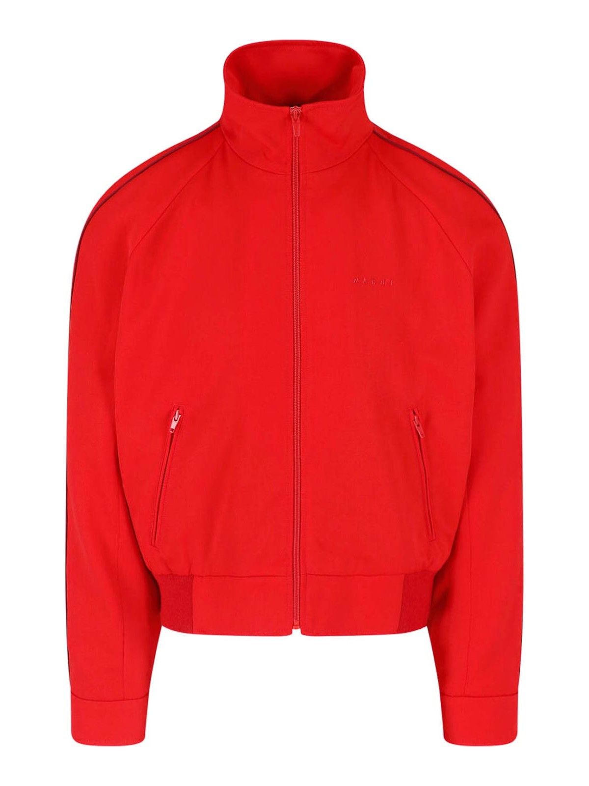 Marni - high collar short coat ribbed he