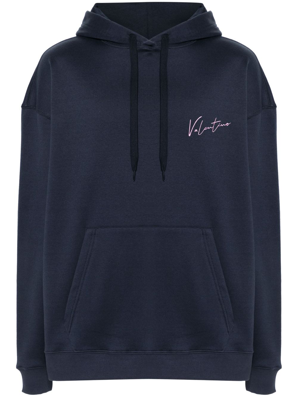 Logo-embroidered hoodie - Blue
