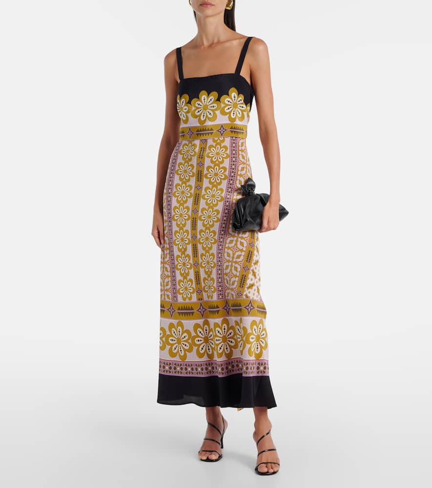 Printed silk crêpe de chine maxi dress