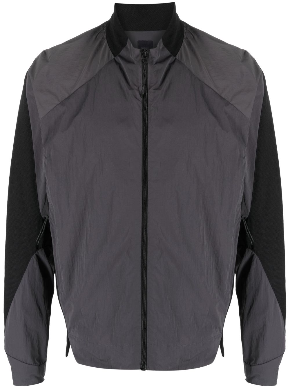 J.LAL zipped high-neck panelled jacket - Grey