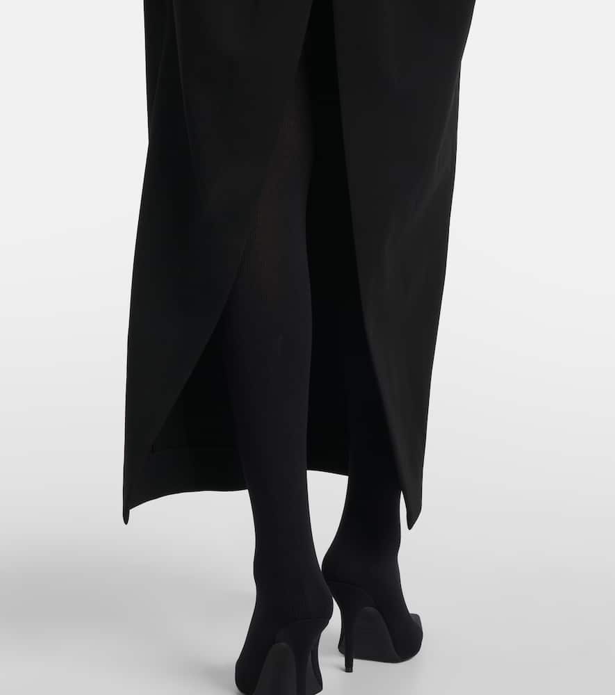 Jean Paul Gaultier Crêpe and tulle corset maxi dress