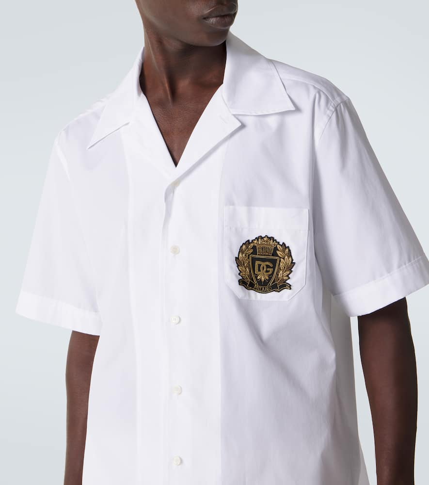 Logo cotton poplin bowling shirt
