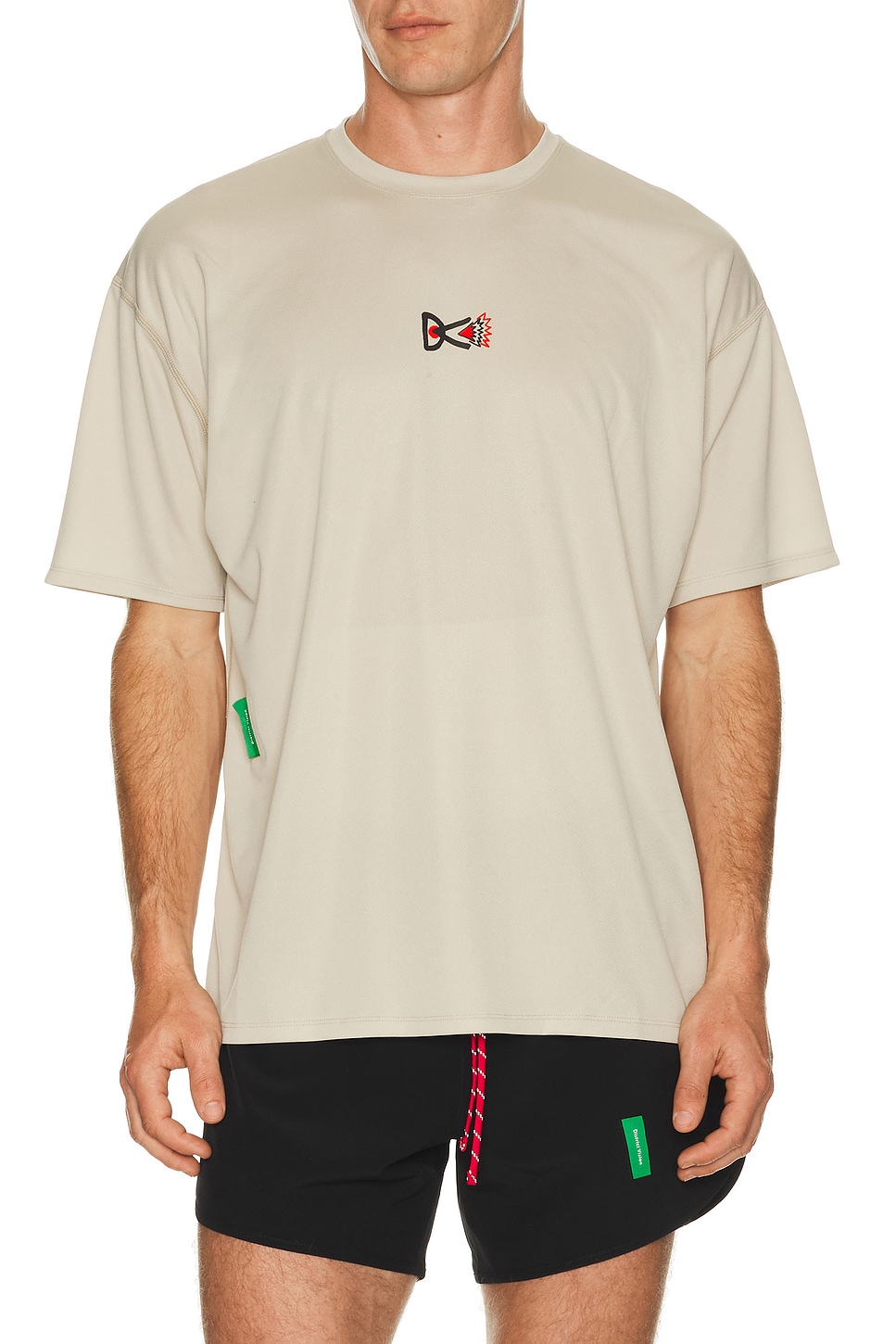 District Vision Boxy Training Tee in Beige in Nude