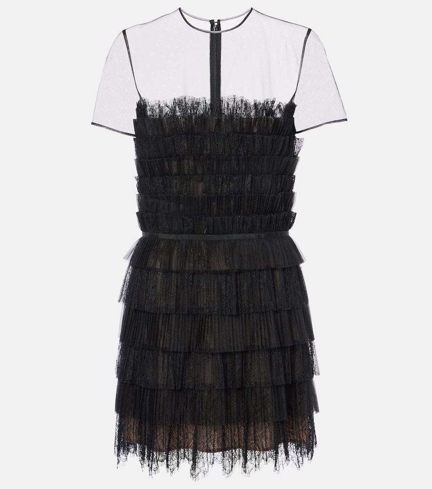 Hayla tulle and chantilly lace minidress
