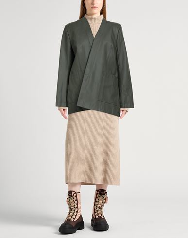 Woman Jacket Dark green Size 10 Cotton, Polyurethane