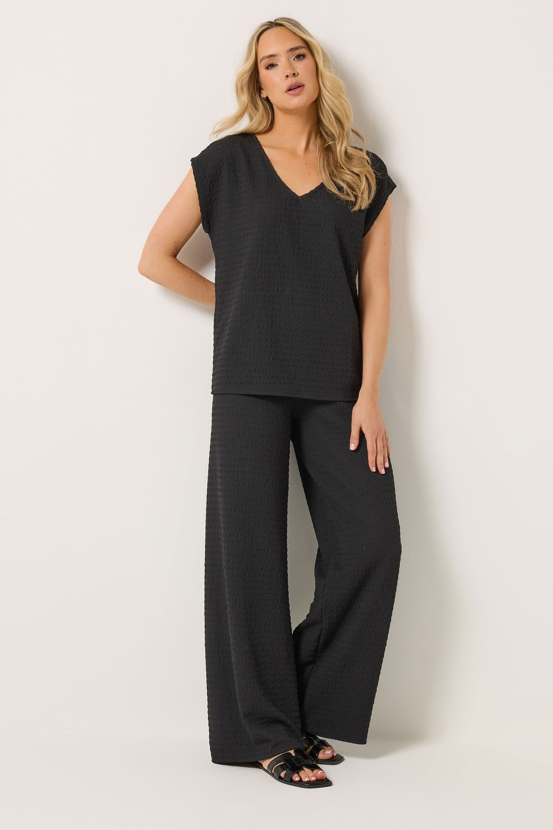 Long Tall Sally Women's Tall Textured Top in Black