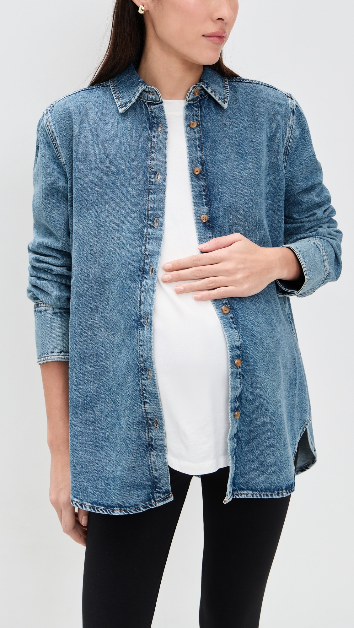 The Drapey Denim Boyfriend Shirt Vintage Dream Blue