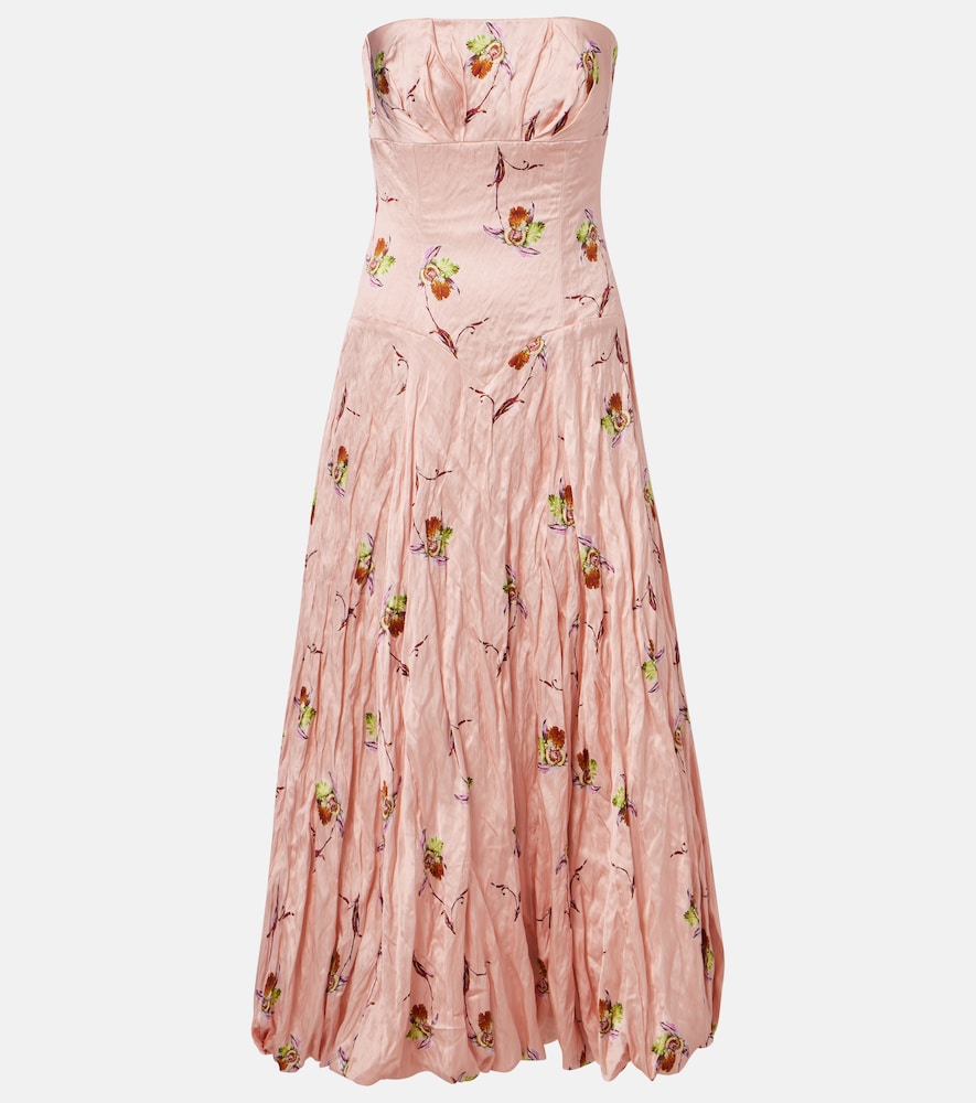 Kaia floral satin bustier dress