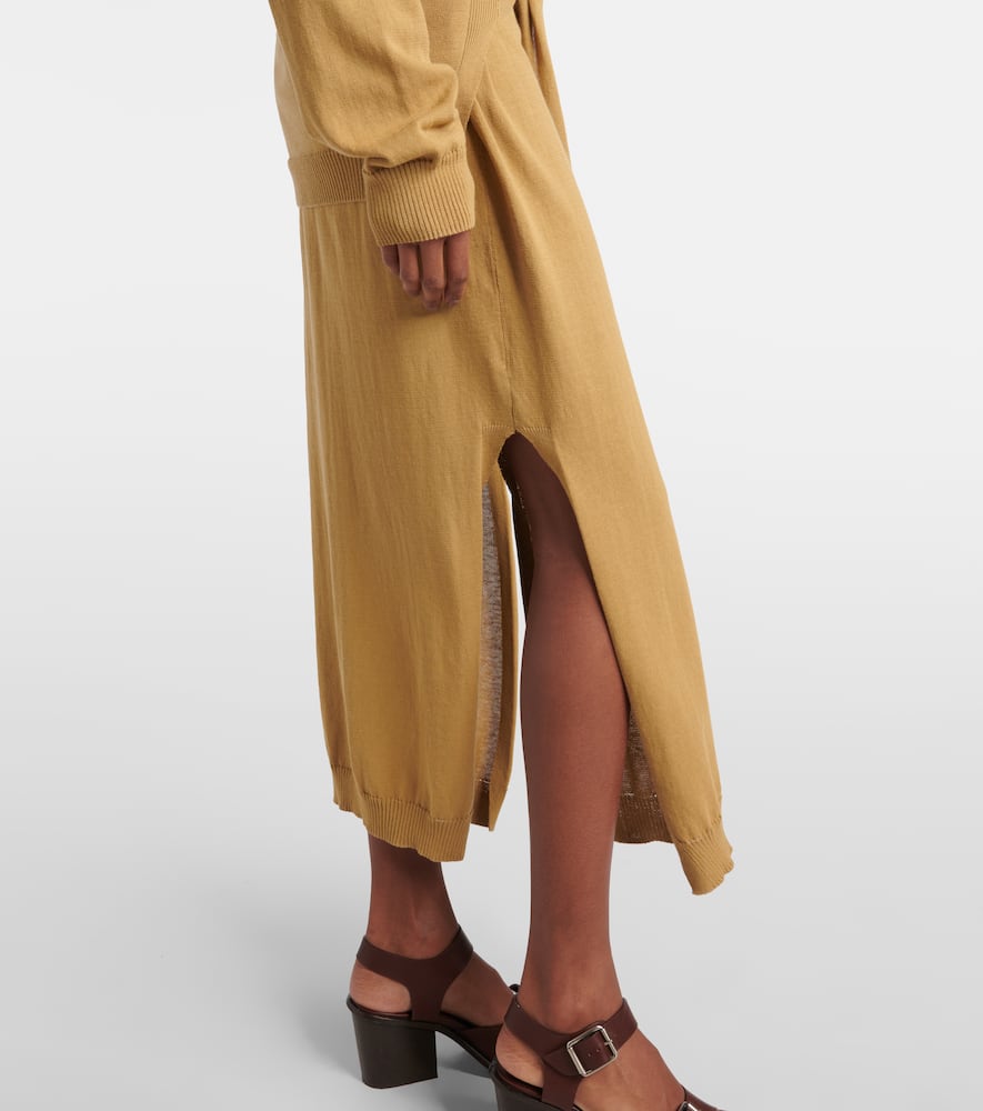 Trompe-l'ail cotton midi dress