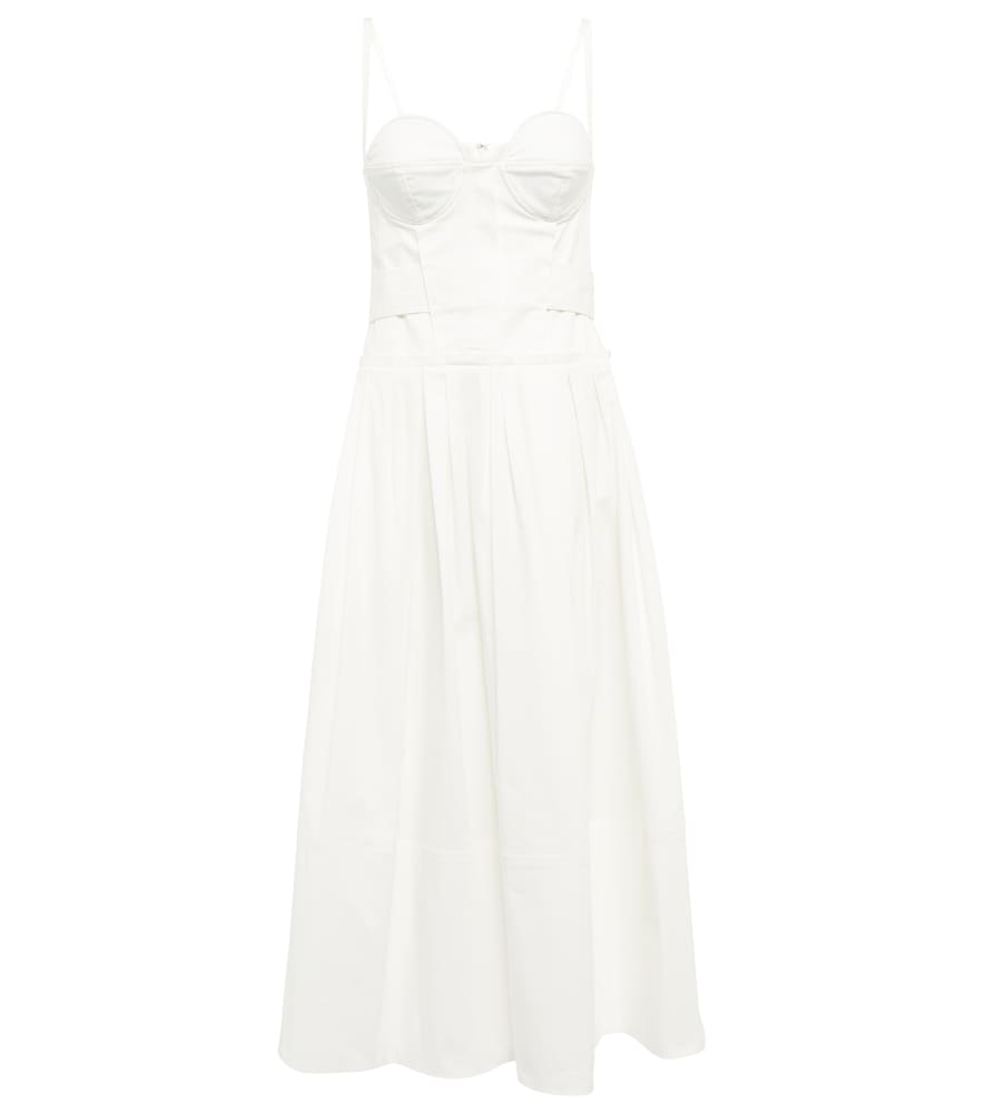 Cotton-blend midi dress