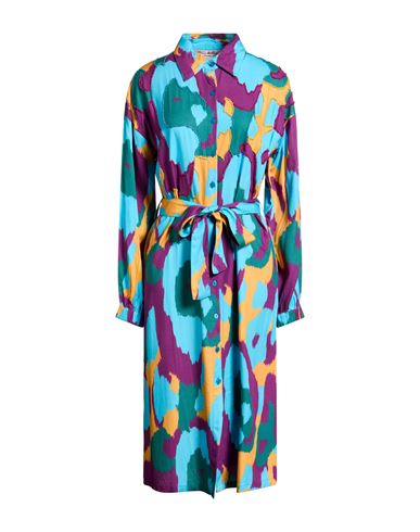 Woman Midi dress Azure Size M Viscose