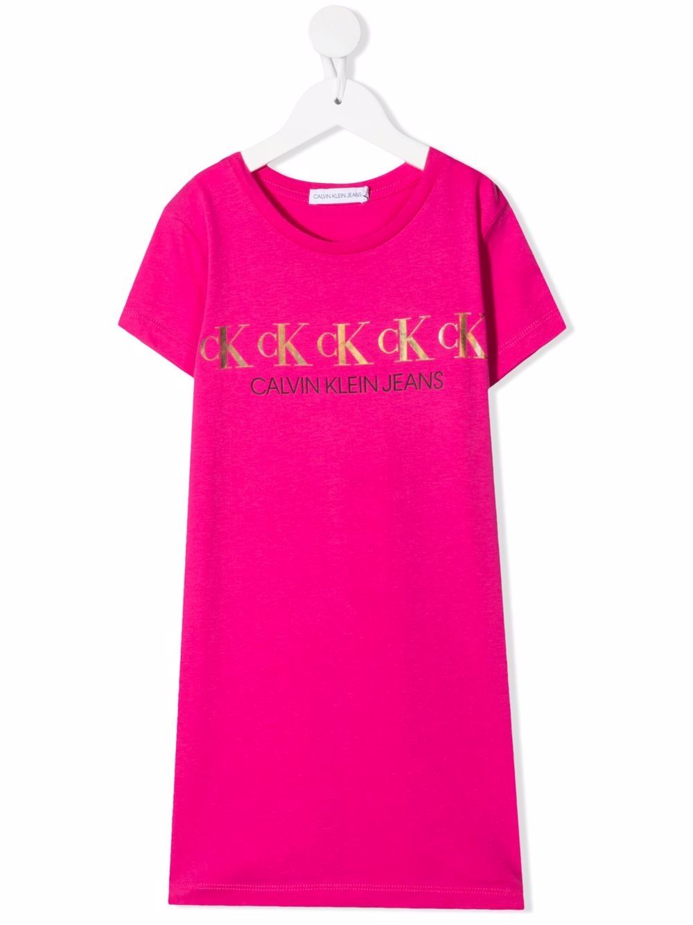 Logo-print T-shirt dress - Pink