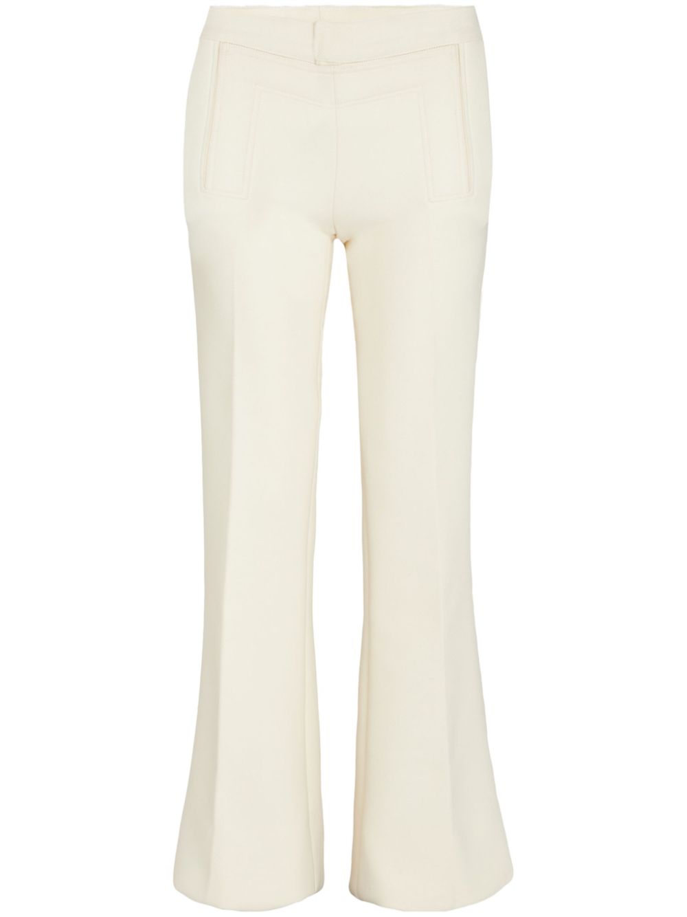 Gabardine flared trousers - Neutrals