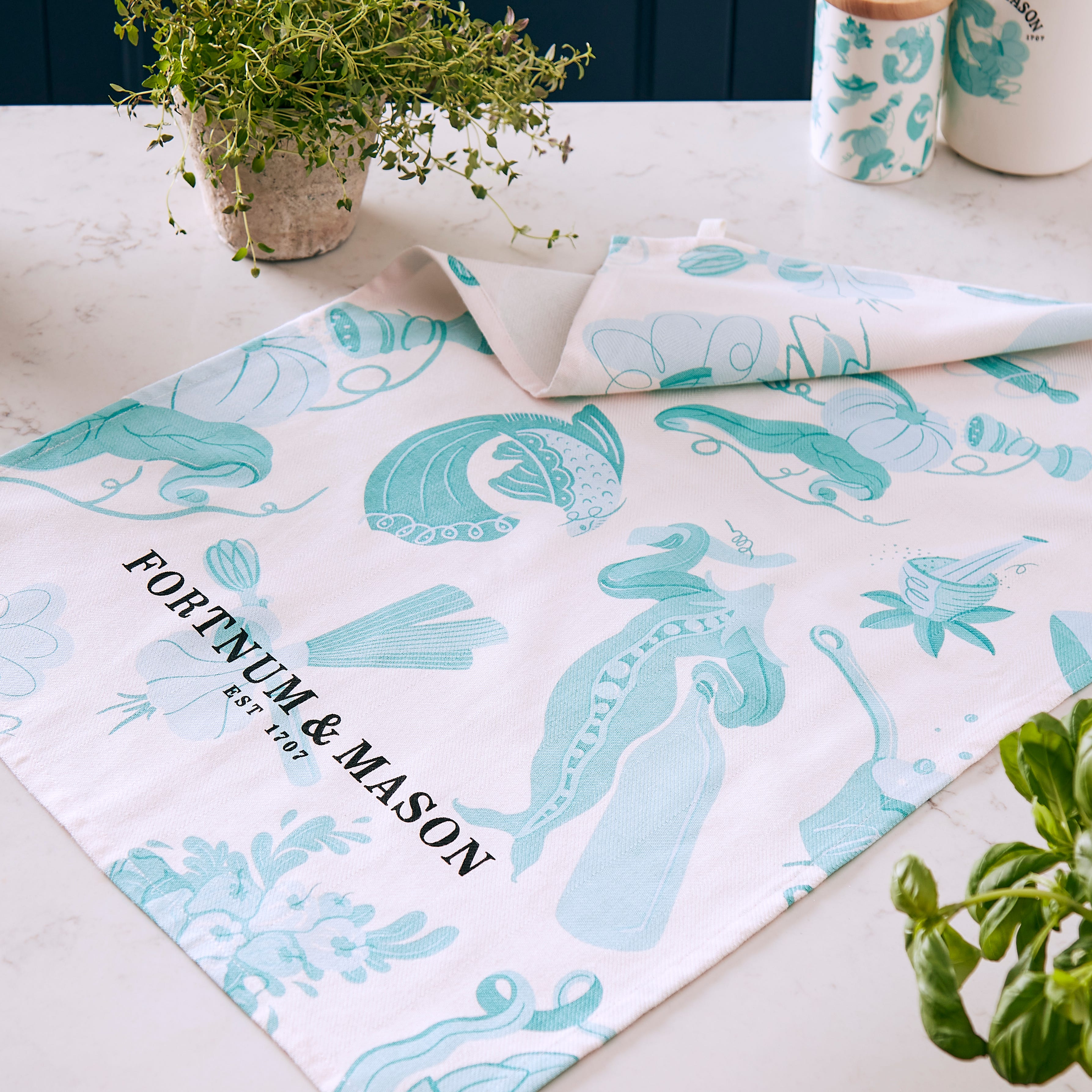 Kitchen Printed Tea Towel, Cotton