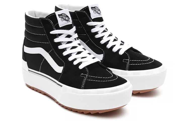 Suede/ Thick Sole Casual Skateboarding Shoes Black White