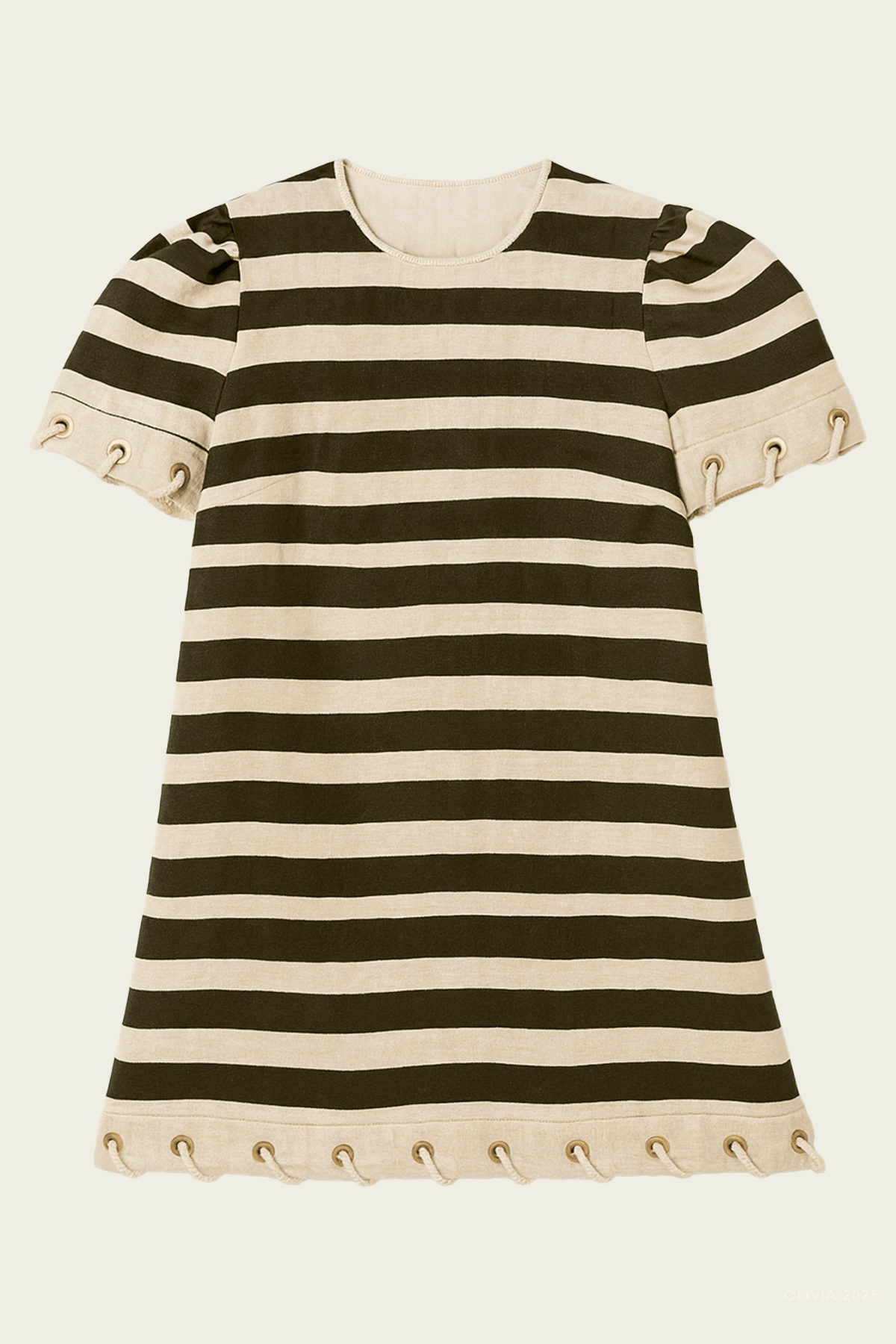 Rebellion Stripe Rope Dress in Dark Olive Stripe
