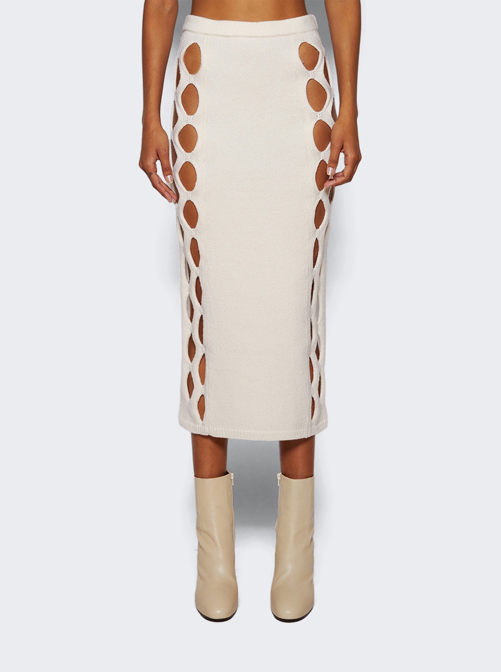 Diotima Steer Skirt in White - Cream.  4 also in