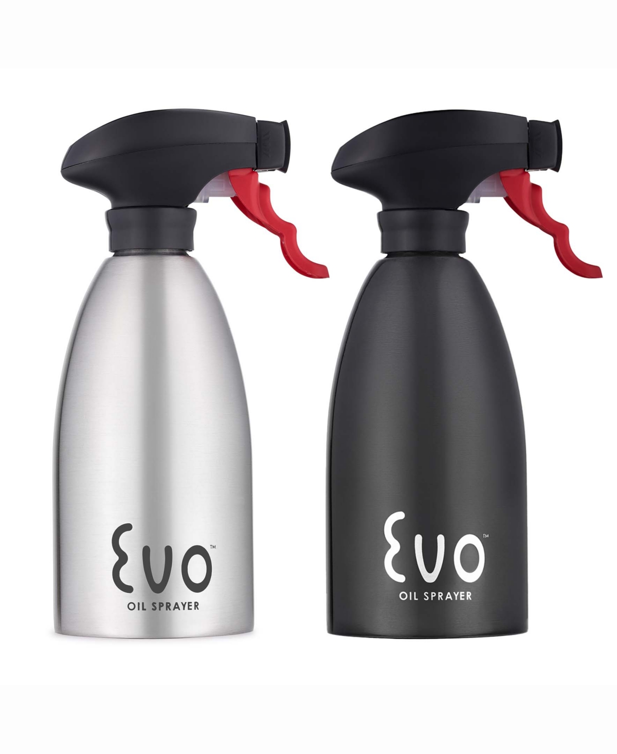 18/8 Stainless Steel Holds 16-Ounces Oil Sprayers, Non-Aerosol For Cooking Oil and Vinegar, Set of 2 - Silver