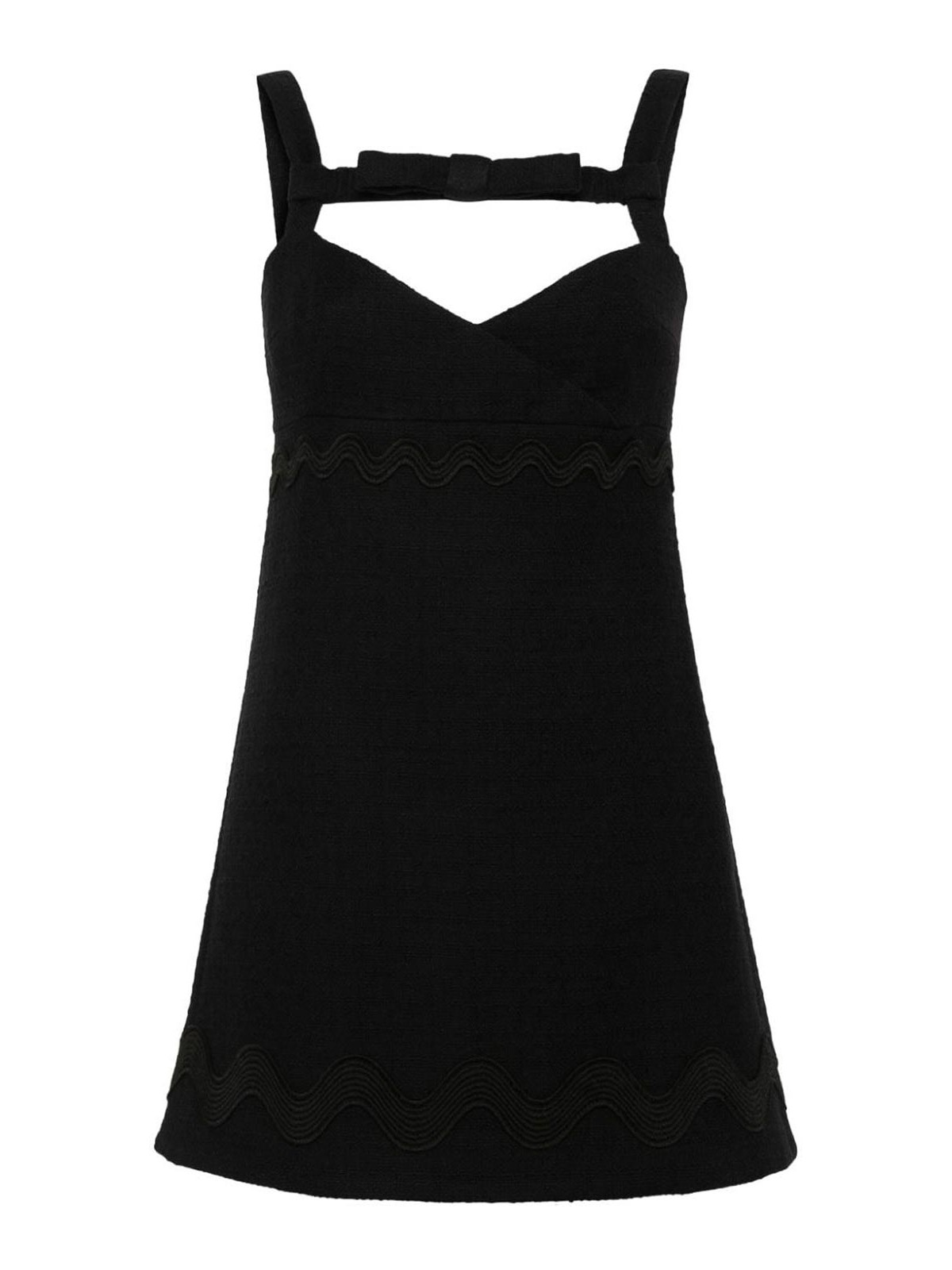 Scallop-trim mini dress