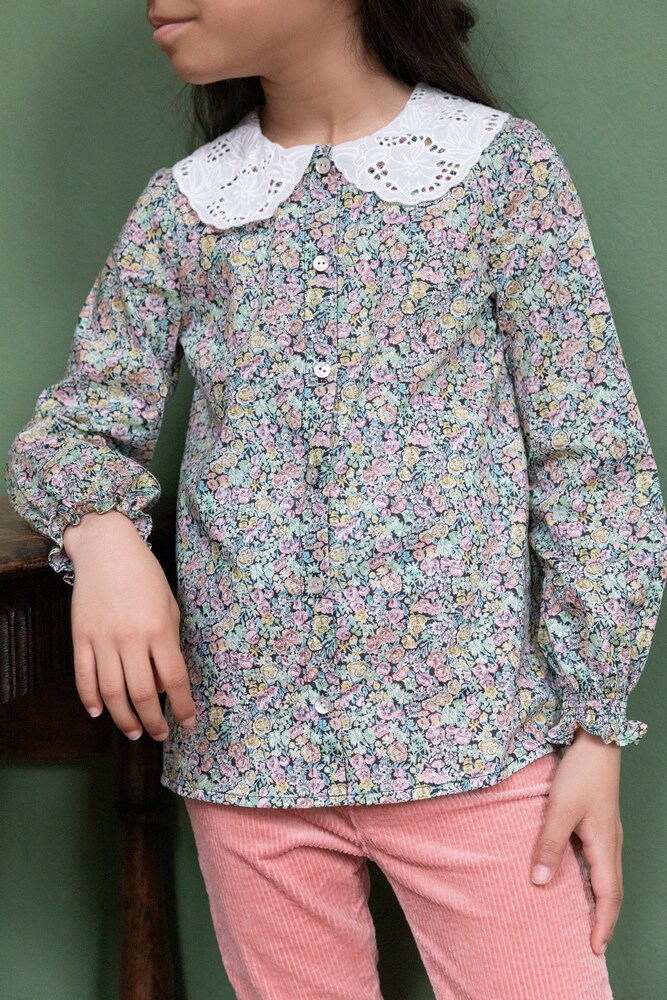 Floral cotton blouse