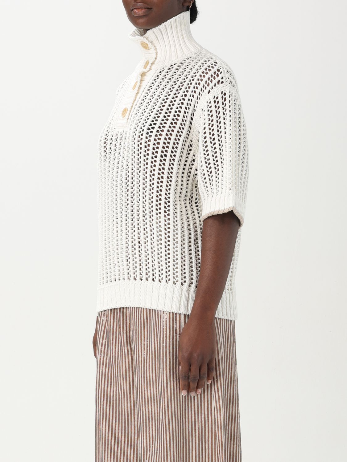 Sweater BRUNELLO CUCINELLI Woman color Yellow Cream