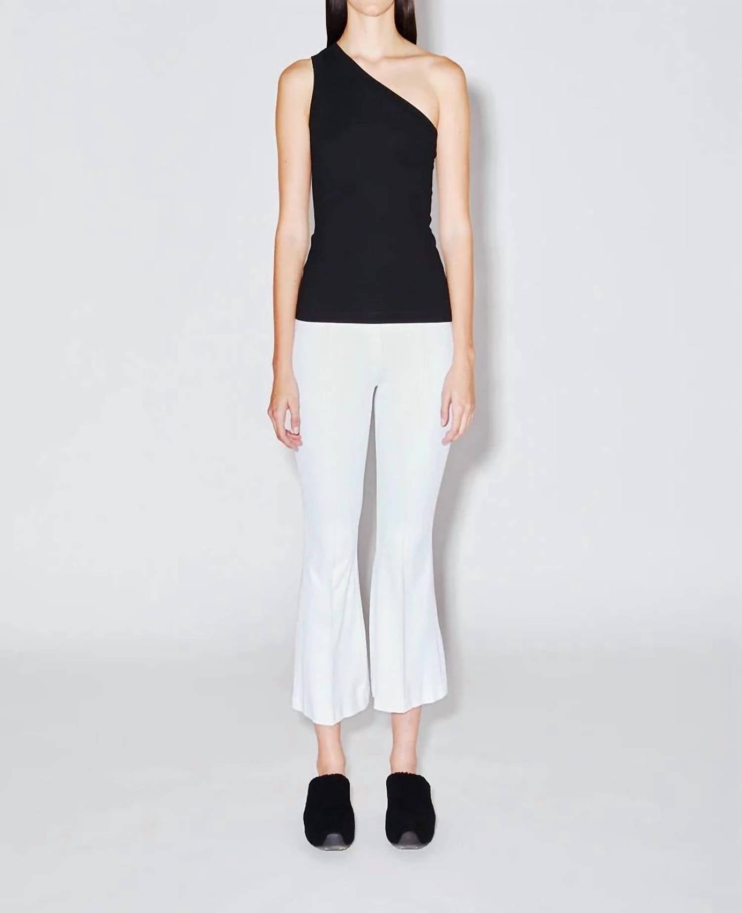 Pull On Cropped Flare Pants In White