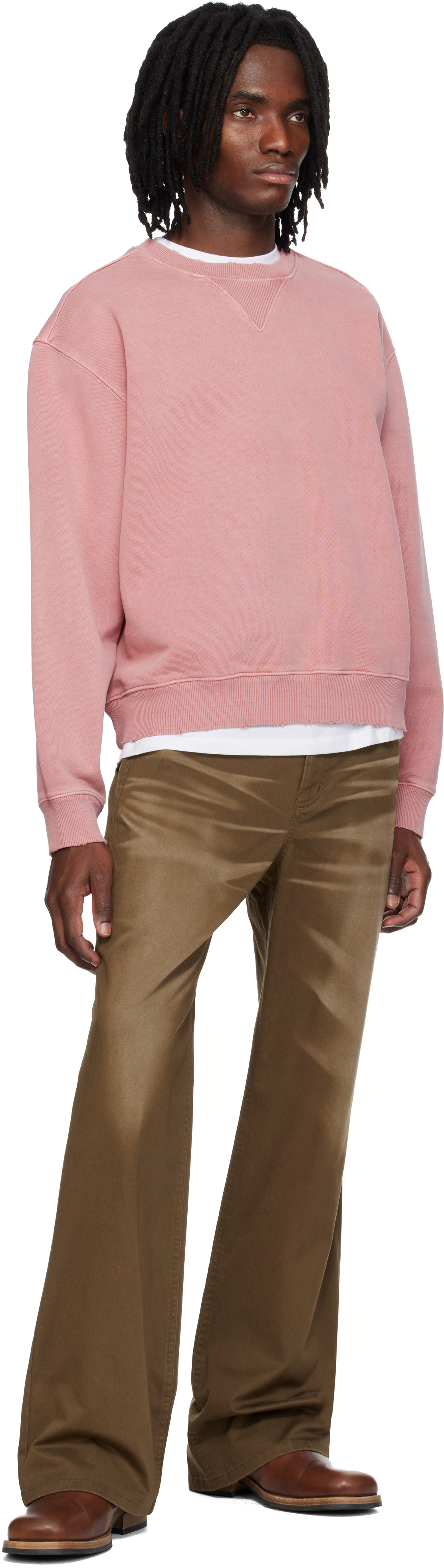 Brown Blues Flare Chino Trousers