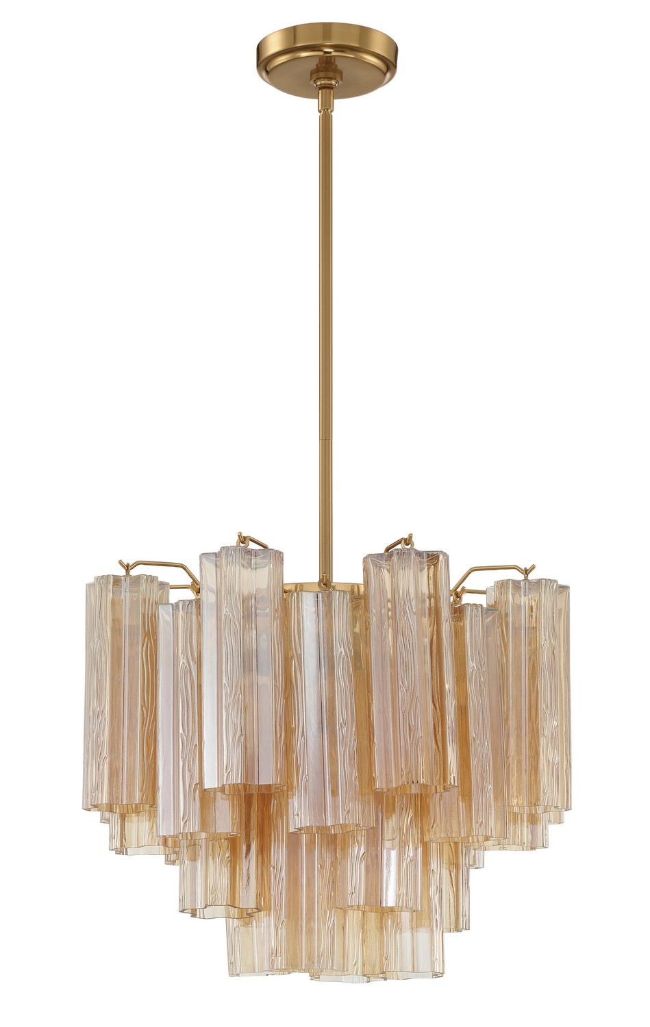 Aged Brass Four Light Chandelier from the Addis Collection