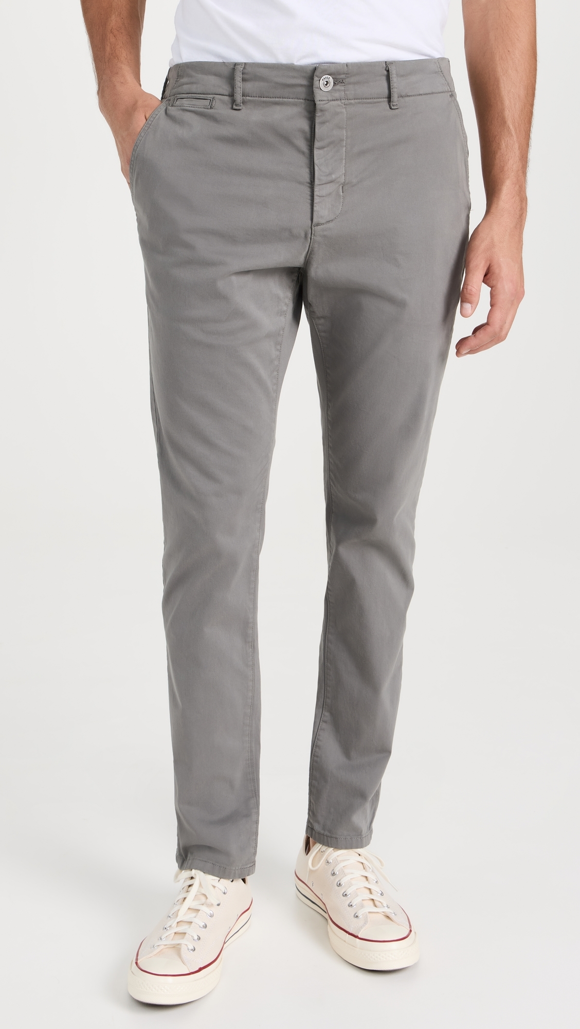 Danford Chino In Stretch Sateen Cool Slate