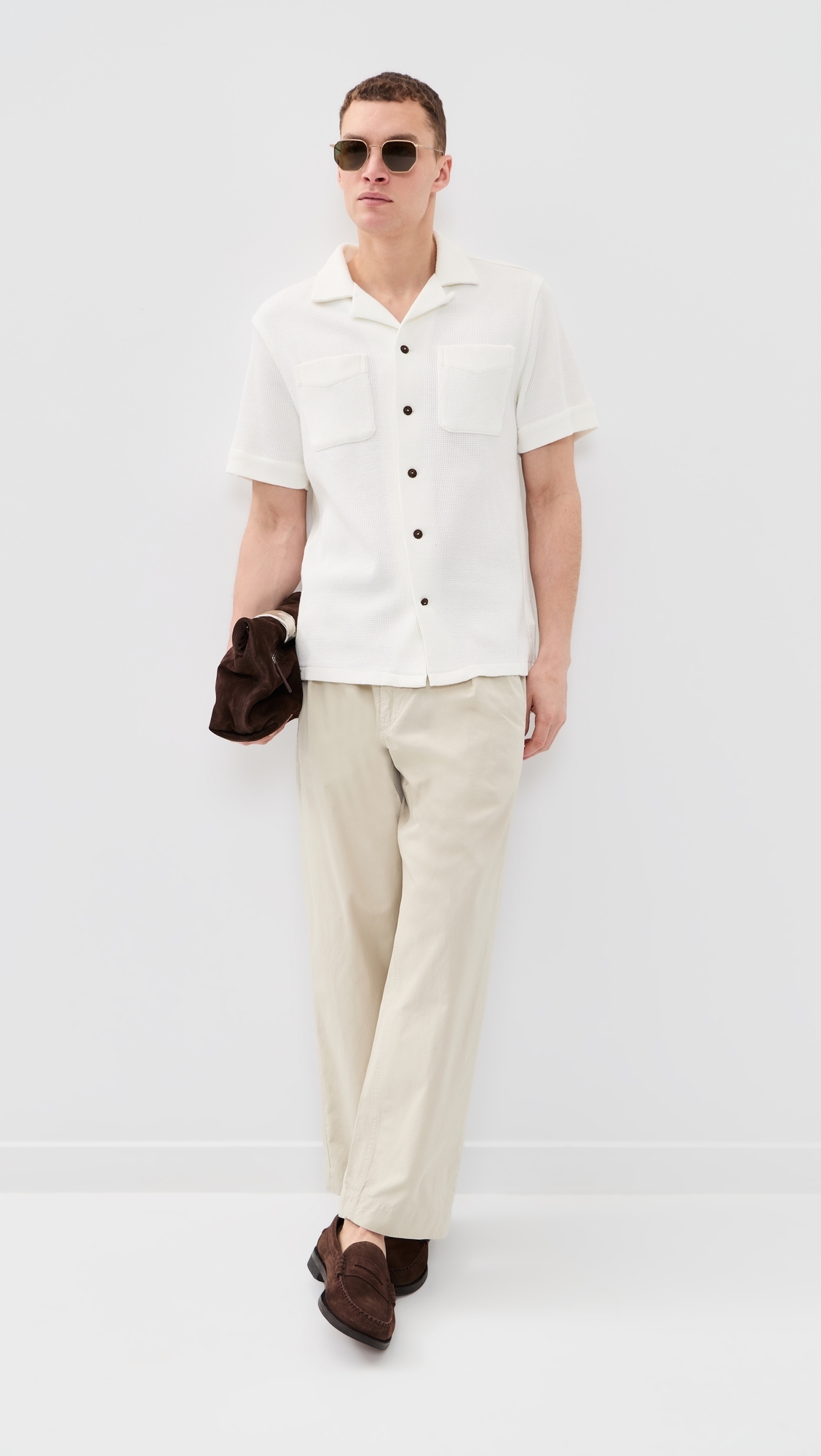 Featherweight Twill Prepster Easy Pleated Pants Stoneware Grey