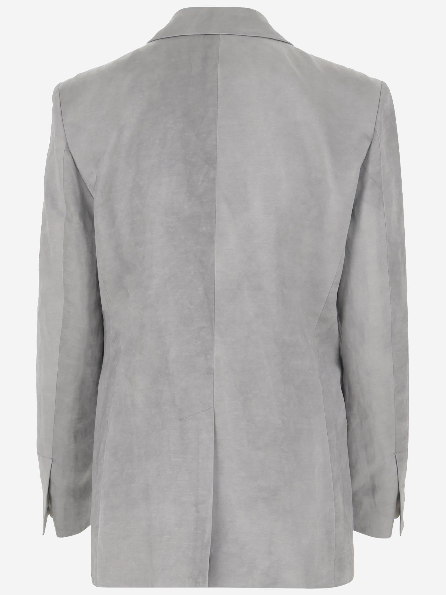 Viscose Blend Blazer — Gray
