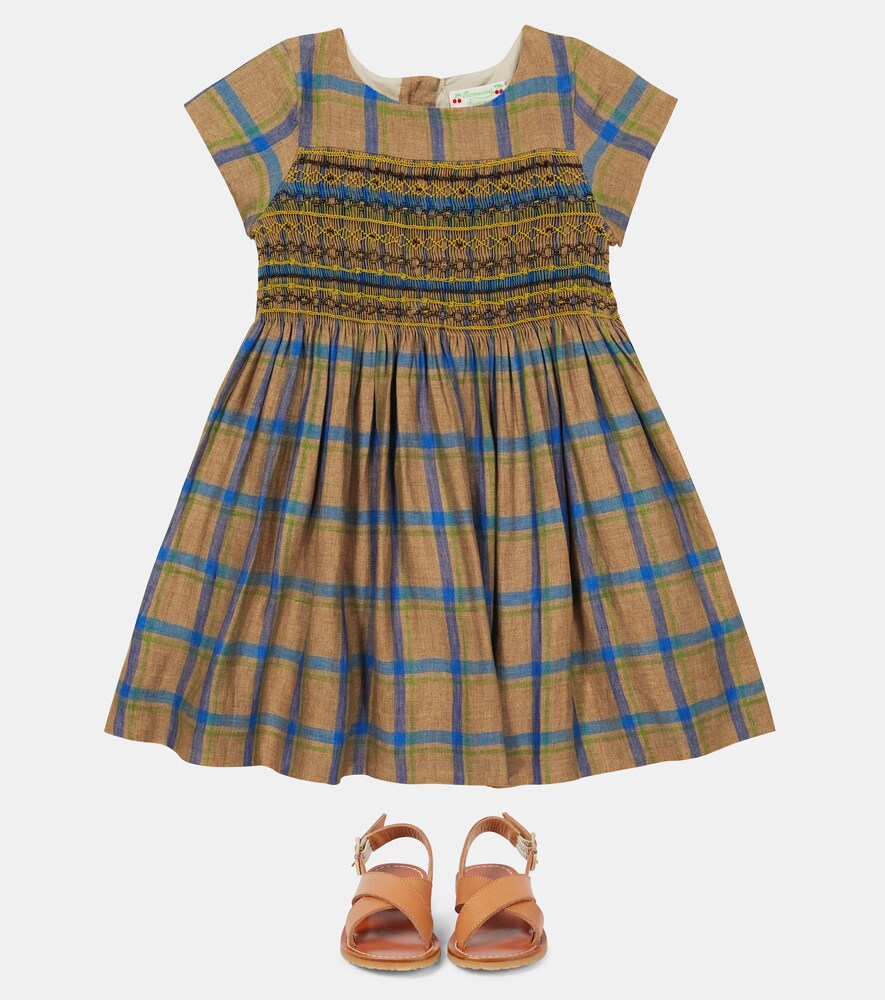 Duchesse checked linen dress