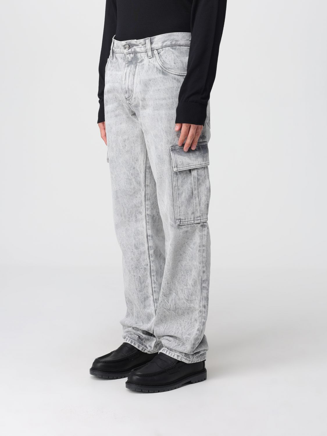 Logo-plaque cargo jeans - Grey