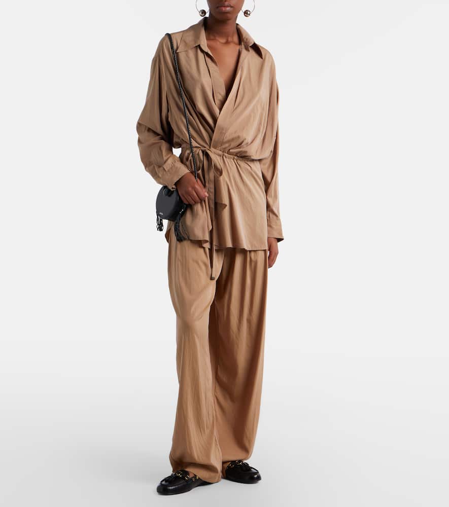 Inaya layered wide-leg pants