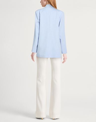 Woman Blazer Sky blue Size L Polyester, Viscose, Elastane