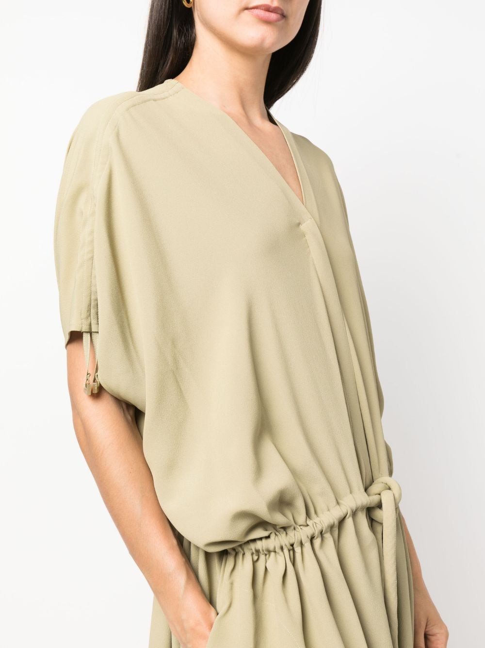 Véronique Leroy Silk Crepe Gather Dress