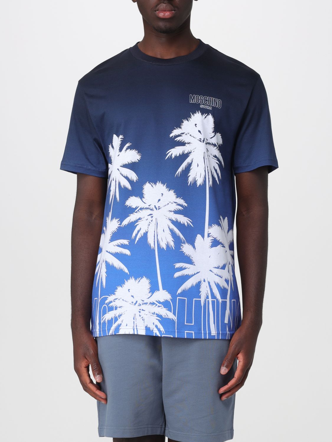 Graphic Print Cotton T-shirt with Contrast Logo