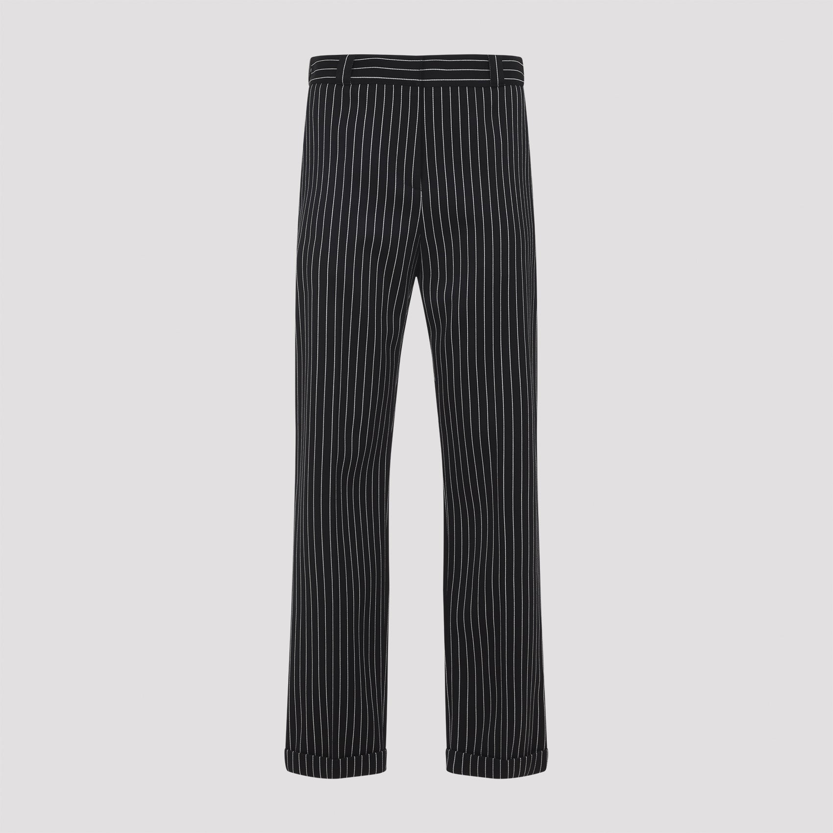 Striped Wool Chino Pants - Regular & Straight Leg