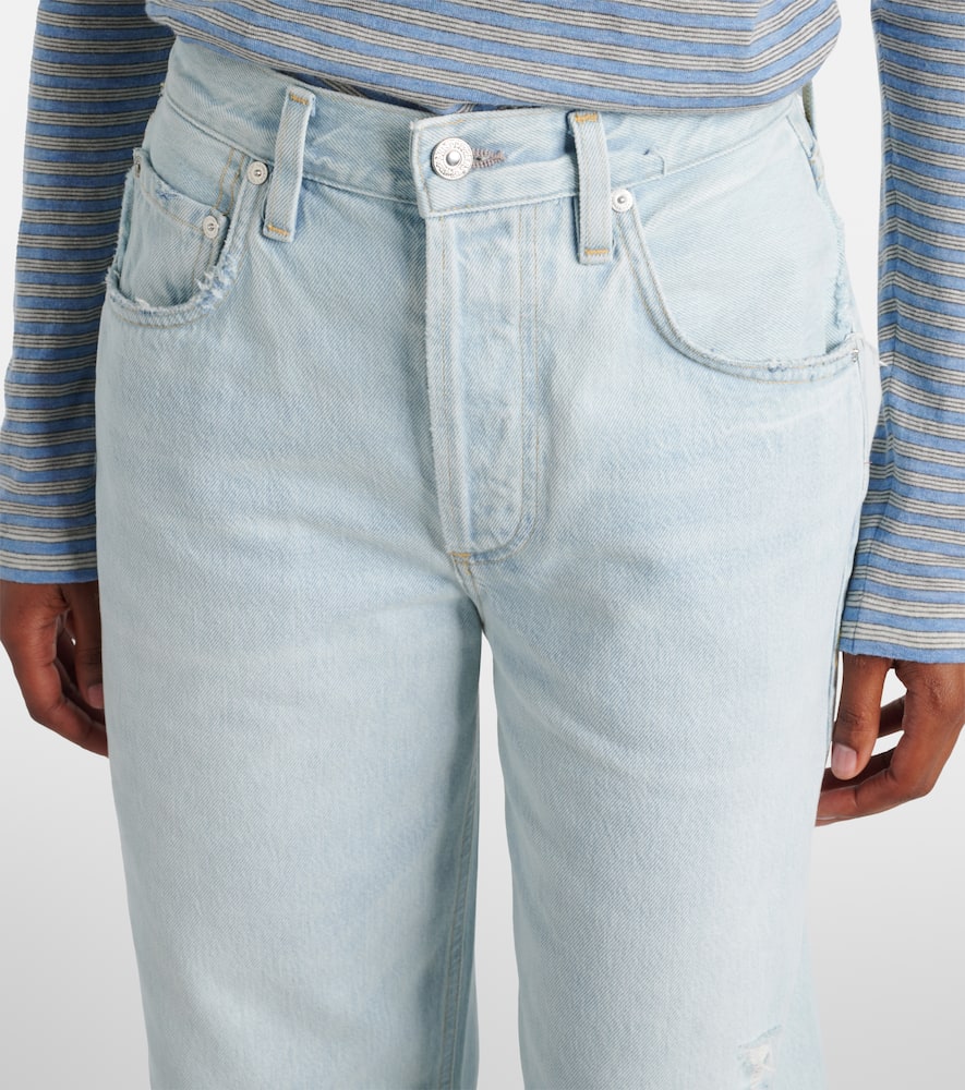 Dahlia distressed low-rise wide-leg jeans