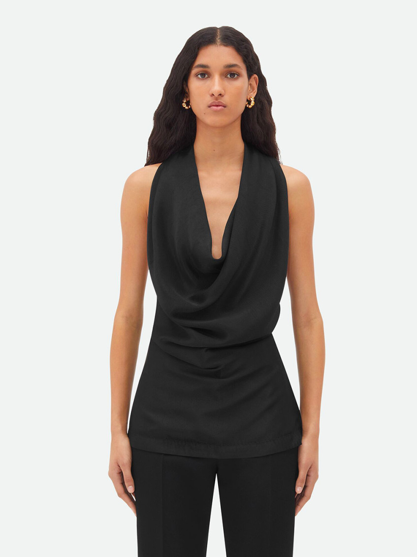 Black Viscose Blend Top