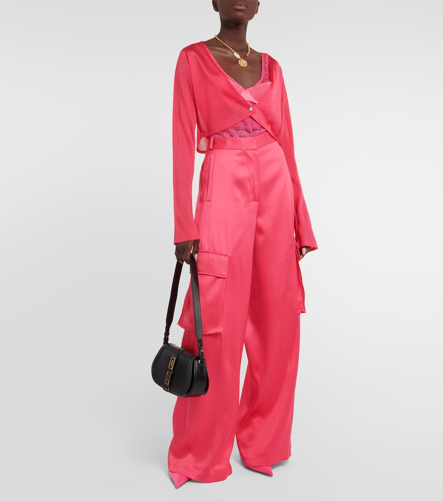 Satin cargo pants