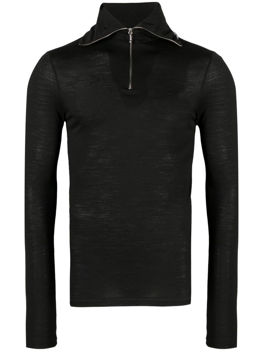 Logo-print zip-detail sweatshirt - Black