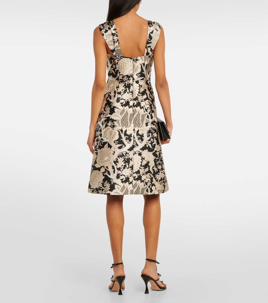 Floral jacquard midi dress
