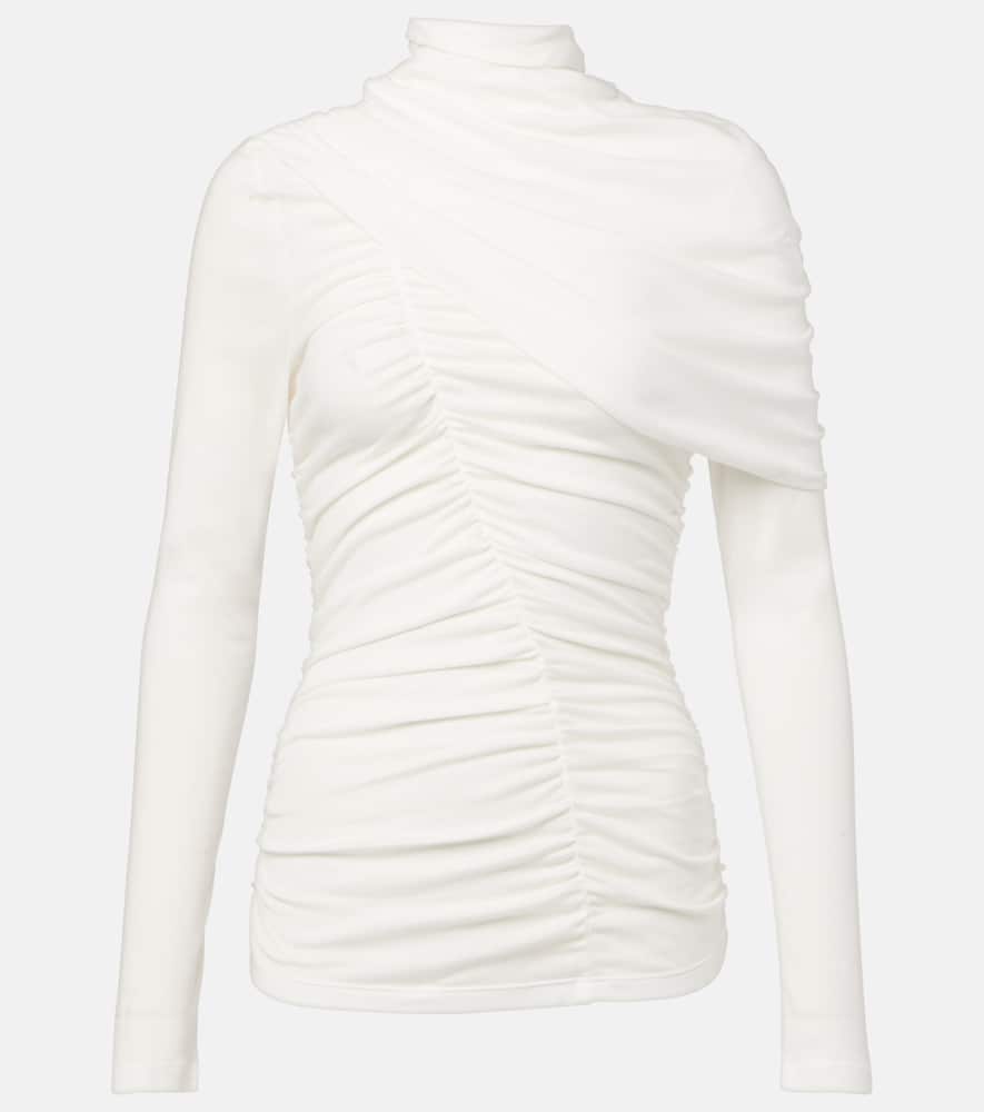 Draped cotton blouse